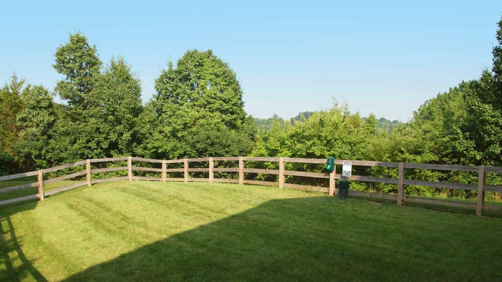 Fenced in dog park area at Fox Chase South.