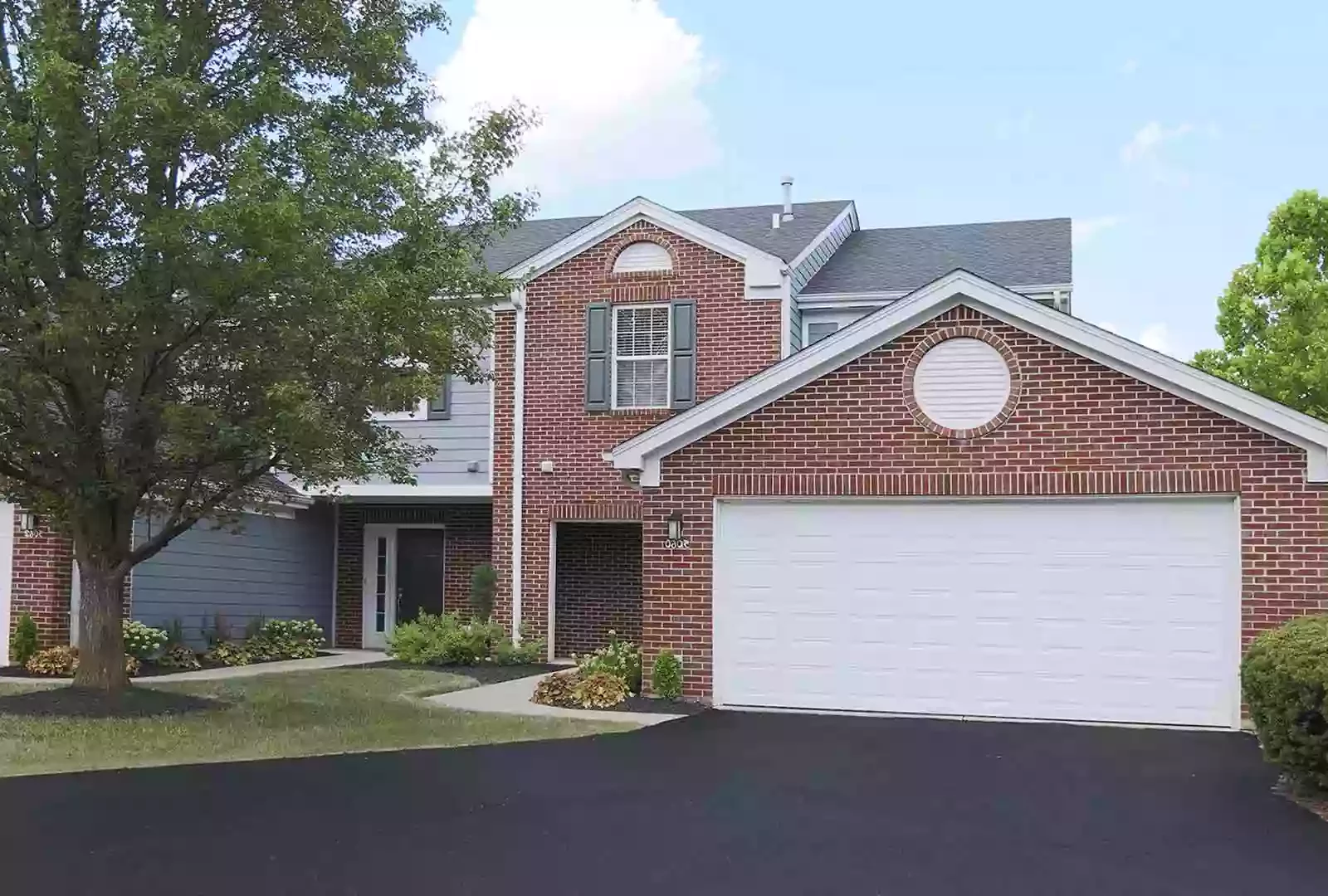 Personal 2-car parking garage at Landings at Beckett Ridge townhomes.