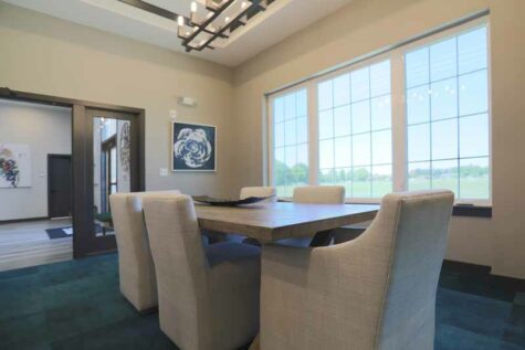 Private conference room at Element Oakwood clubhouse.