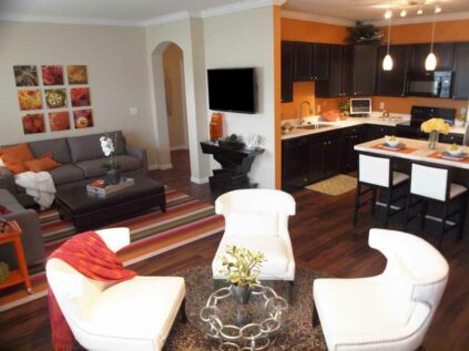 Decorated apartment model overview at Kendal on Taylorsville.