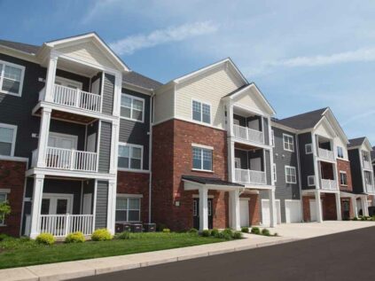 Apartments with balconies and landscaping at Kendal on Taylorsville.