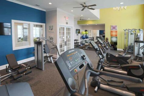 Fitness center with exercise machines at Kendal on Taylorsville.