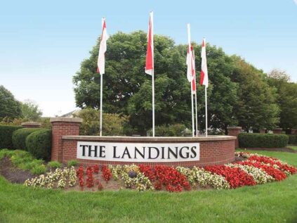 The Landings at Beckett Ridge front entrance sign.