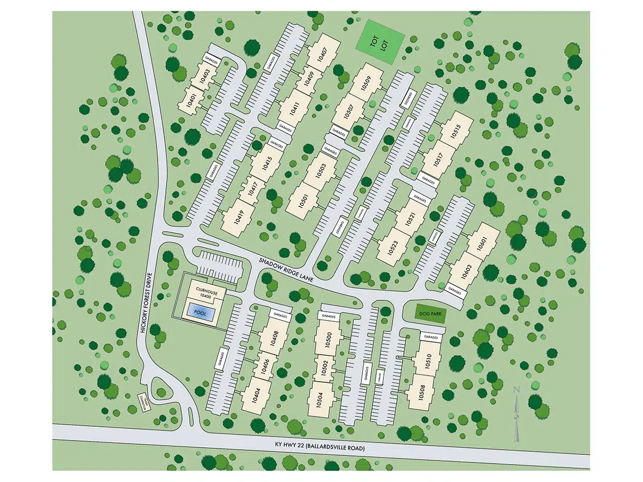 Shadow Ridge luxury apartment complex map