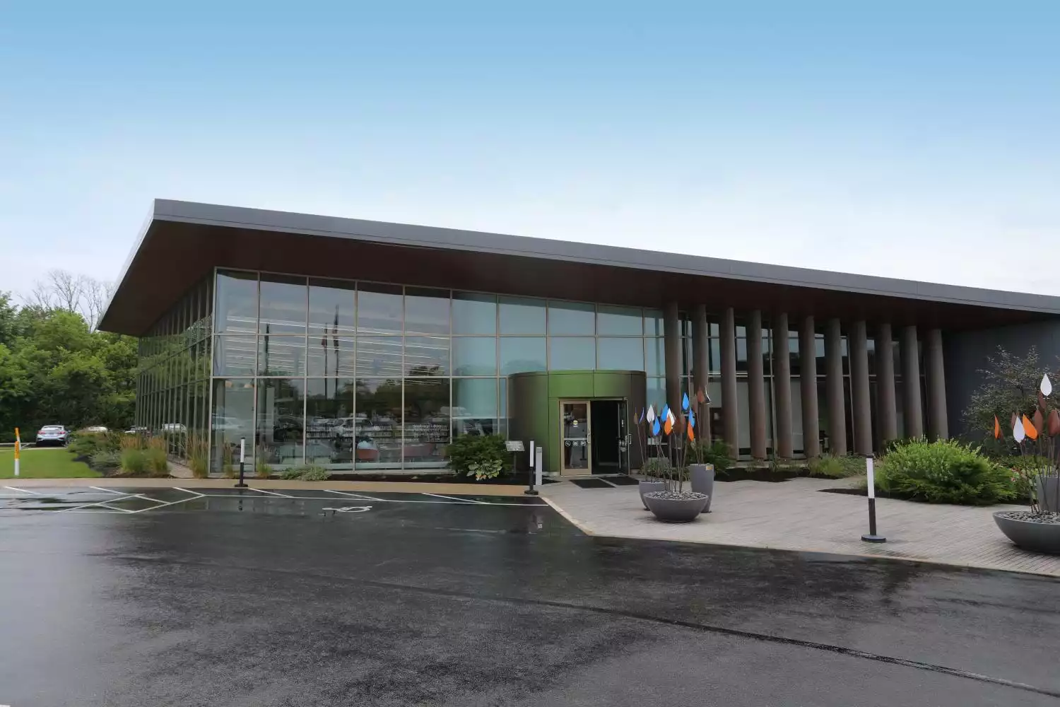 The facade of a public school, central to the Reserve at Miller Farms' location.