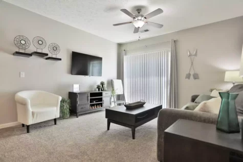 Living room at Emerald Lakes Apartments
