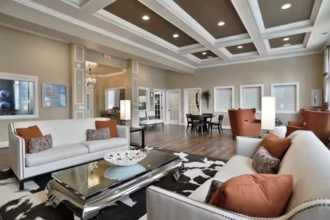 Brinley Place clubhouse with couches and chairs