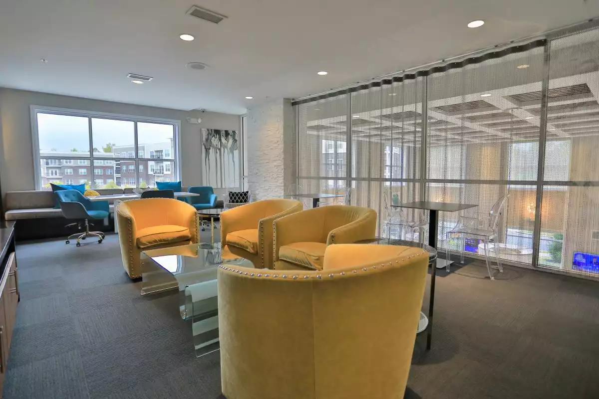 Multiple Cozy Chairs around a Glass Table