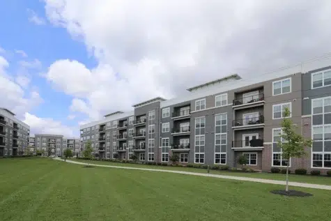 Allure apartments exterior view plus sidewalk