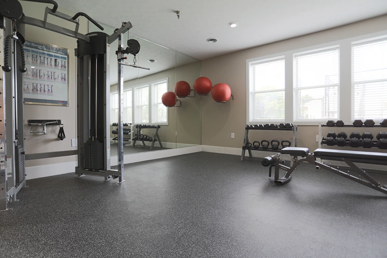 Island Club gym area, weights, fitness machines