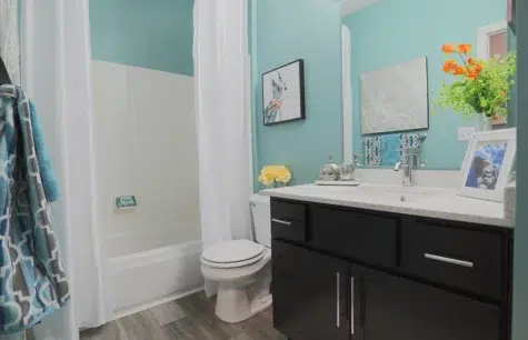 Shadow Ridge bathroom 2 small sink, toilet and bath