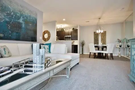 Shadow Ridge living room, living space, model 2 floor plan