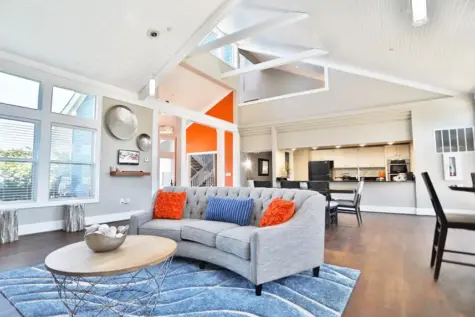 seating area at clubhouse Island Club Apartments