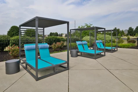 Palmera apartments cabanas at the pool