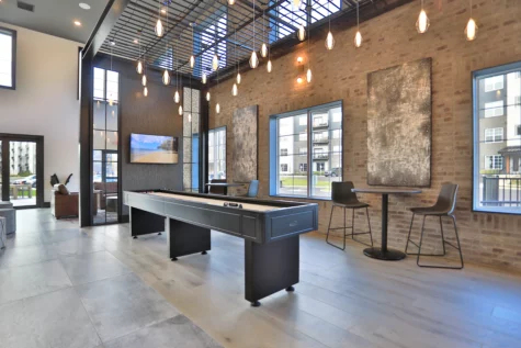 Game area in the clubhouse at Graphite Oakley in Cincinnati, OH