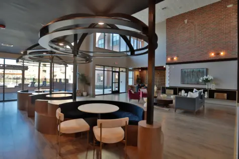 Clocktower West Chester Apartments clubhouse seated area