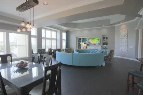 Reserve at Miller Farm interior clubhouse with seating area.