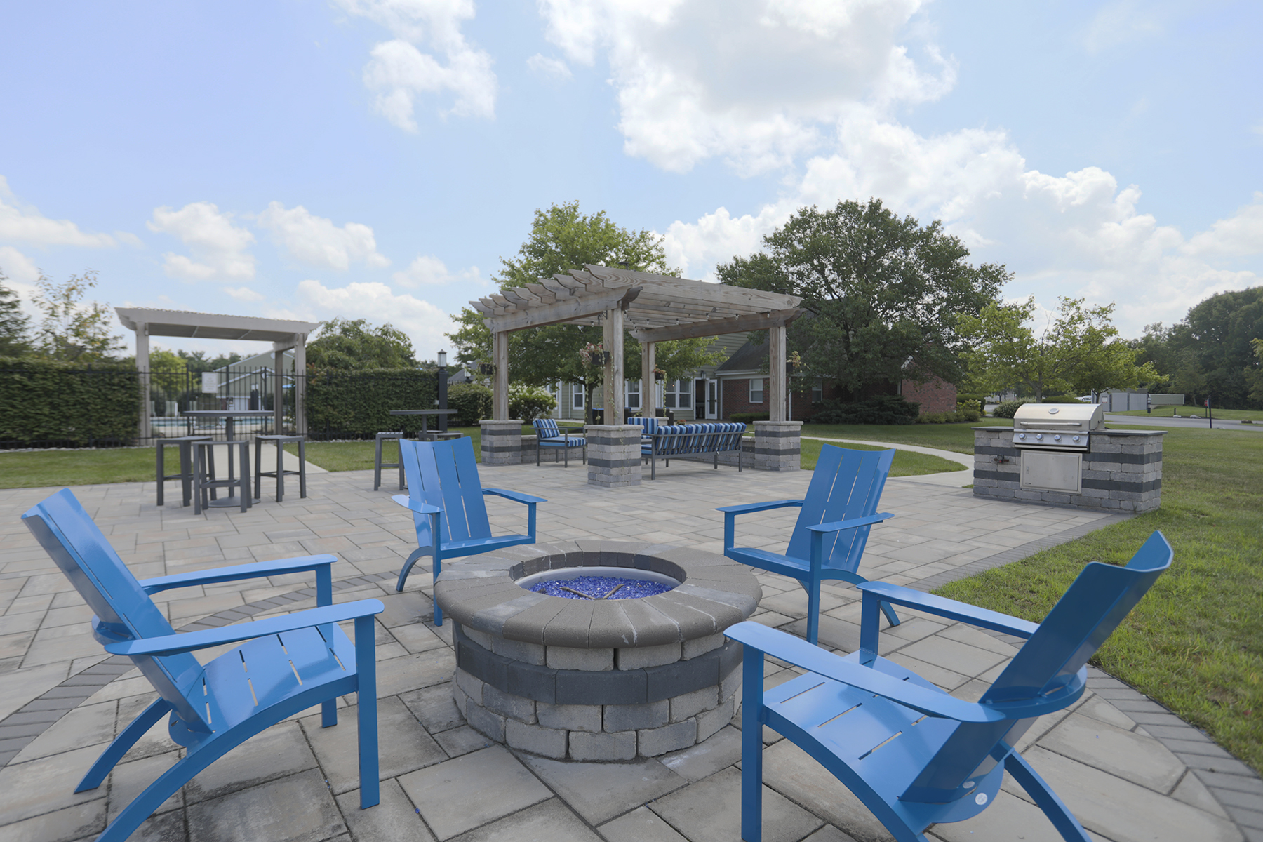 Reserve at Miller Farm with fire pit and seating.