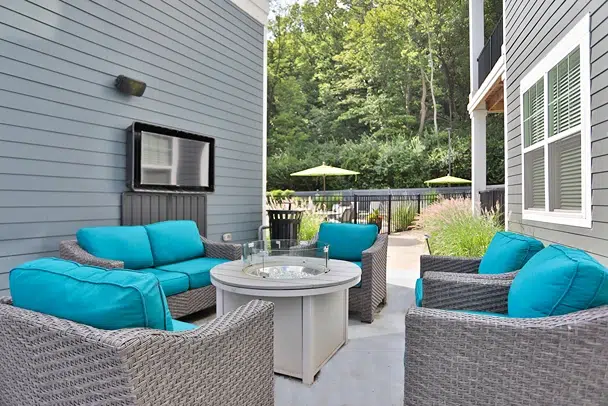 Element Oakwood patio deck & fire pit