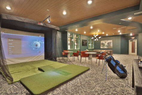 Golf Simulator in Speakeasy Lounge