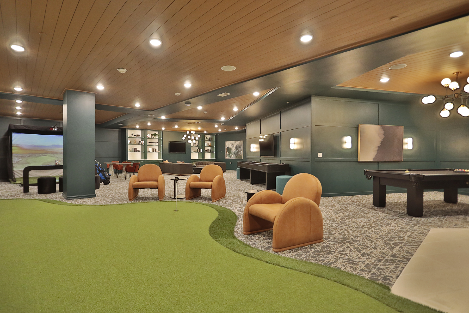 Speakeasy with golf simulator