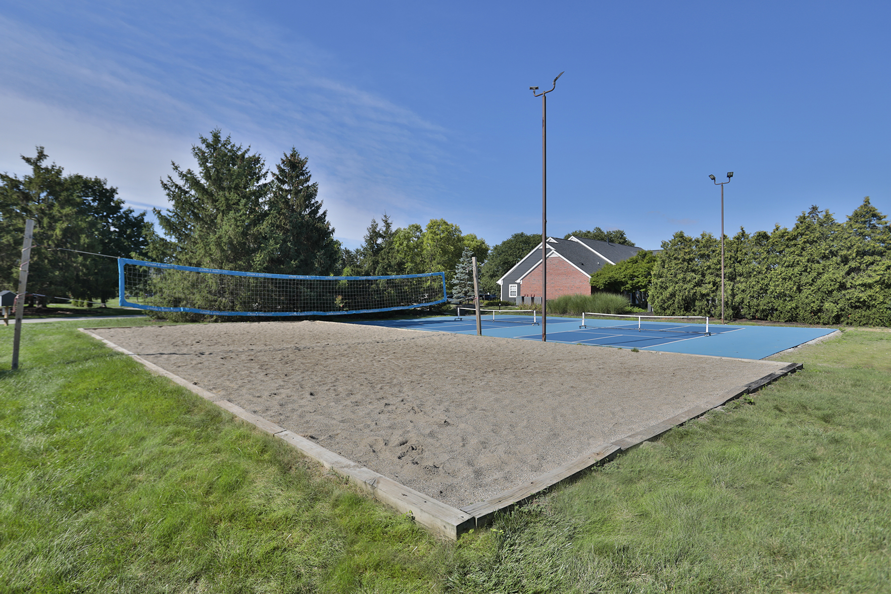 Volleyball court at Wellington Place Apartments