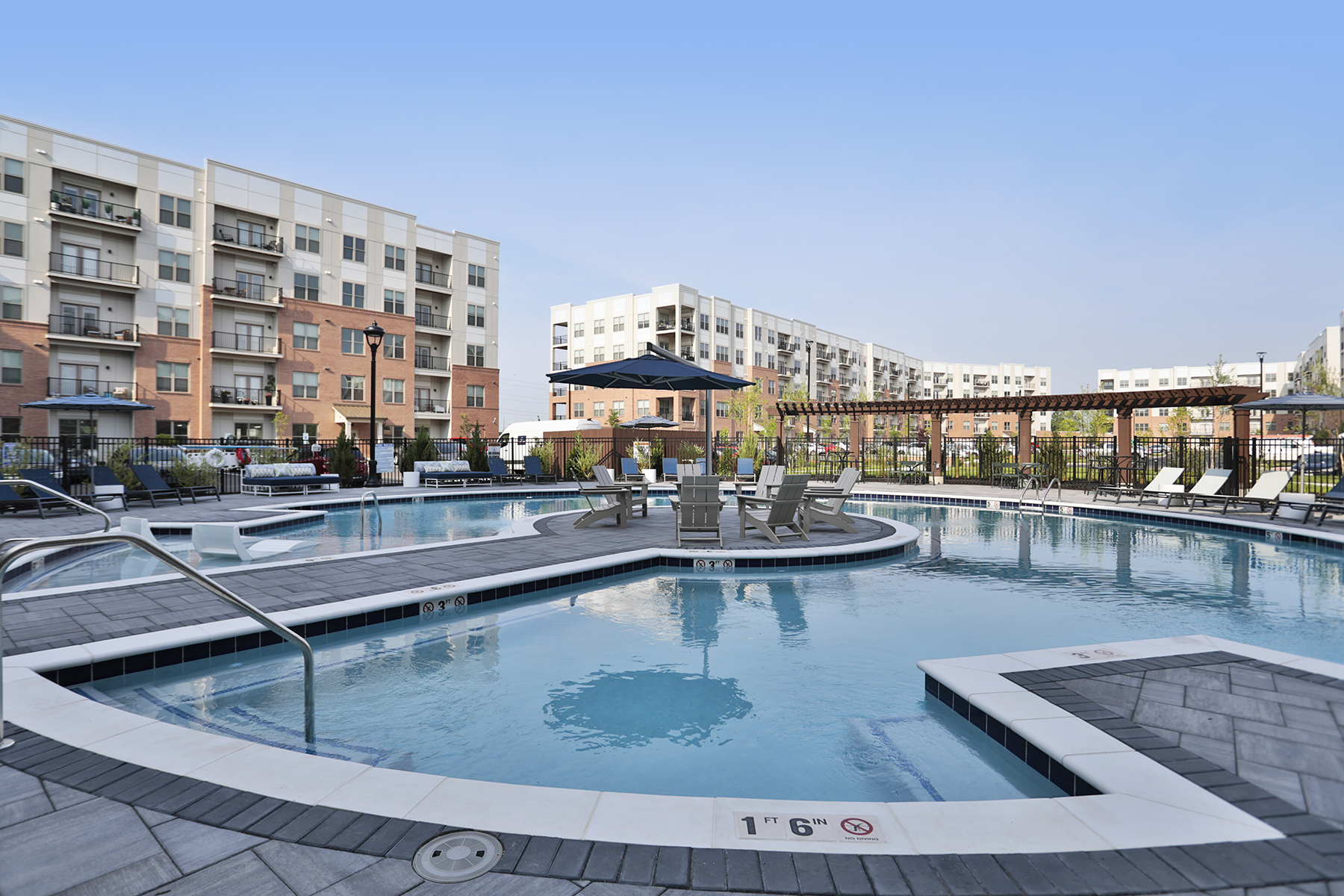 Clocktower West Chester Swimming Pool with Sundeck and Island