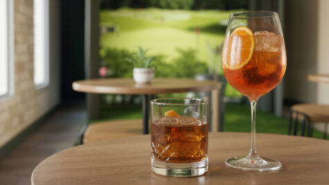 Relay 129 in Liberty Township Golf Simulator and Lounge with drinks