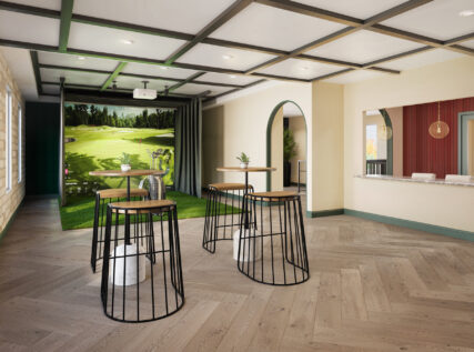 Relay 129 in Liberty Township golf simulator and lounge