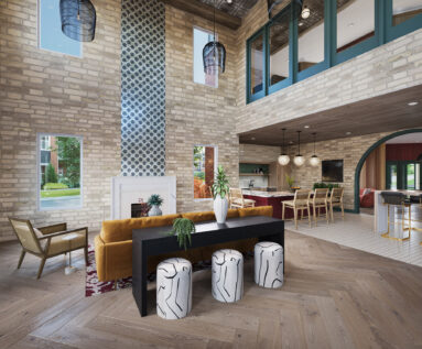 Relay 129 in Liberty Township 2-story clubhouse with all of our amazing amenities like social area, billiards, conference room and more