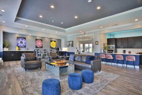 Clubhouse at Sterling Lakes featuring comfortable lounge seating, a welcoming atmosphere, and modern design elements perfect for relaxing or connecting with neighbors.