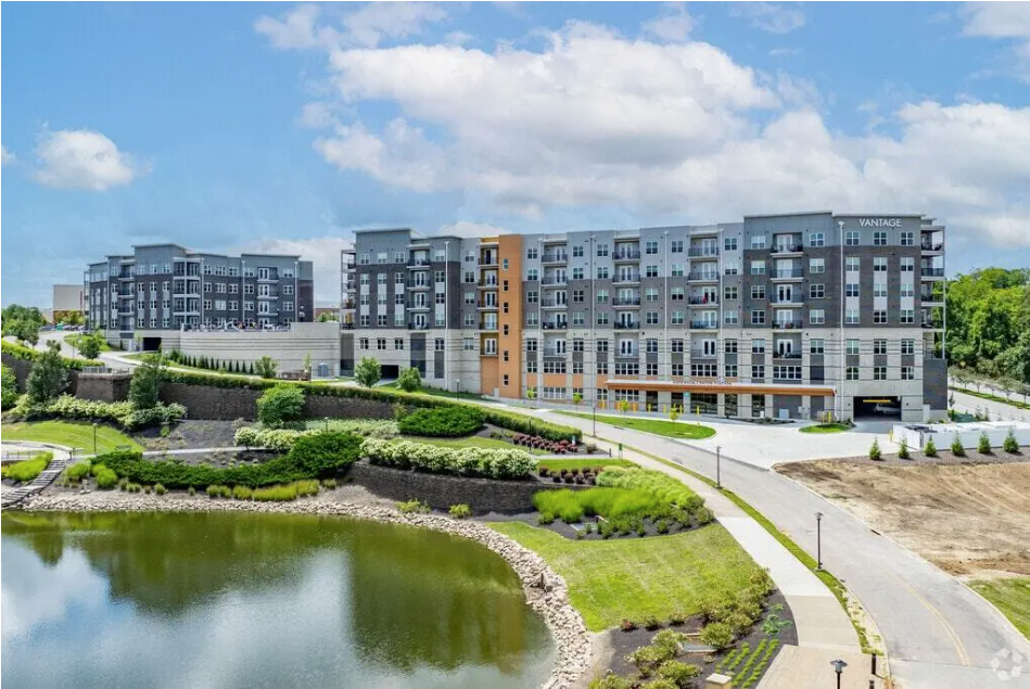 An exterior shot of Vantage at Anderson Towne Center in Anderson Township.